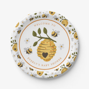 Assiettes En Carton Daisy Beehive Bumblebee Bee Baby shower