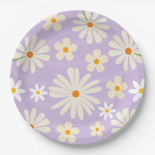 Assiettes En Carton Daisy Flower wild one Fille 1er anniversaire