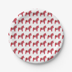 Assiettes En Carton Dala Horse par Julia Persson-Morrill Plaque papier