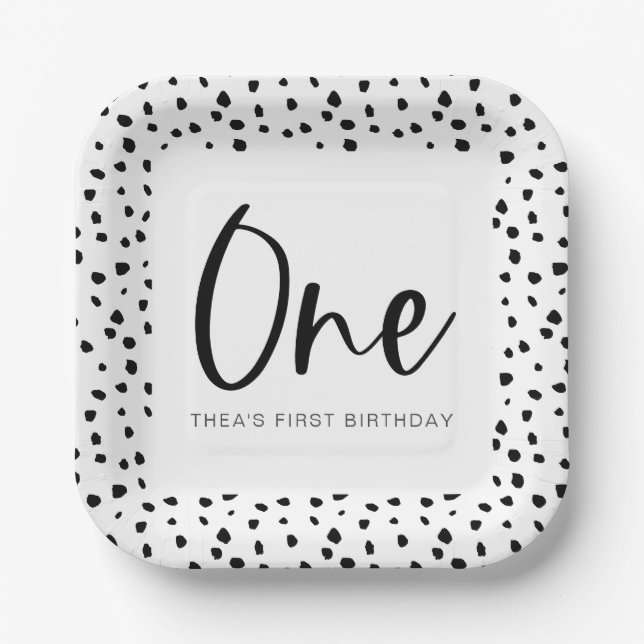Assiettes En Carton Dalmatie 1er anniversaire (Recto)
