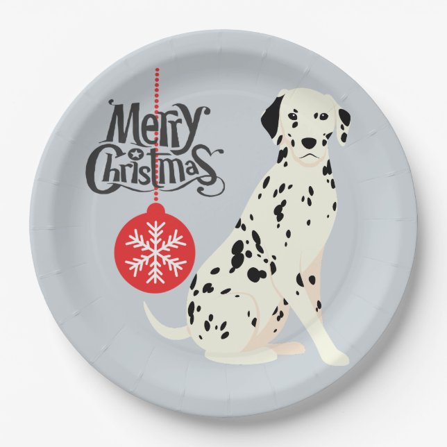 Assiettes En Carton Dalmatie de Noël (Devant)