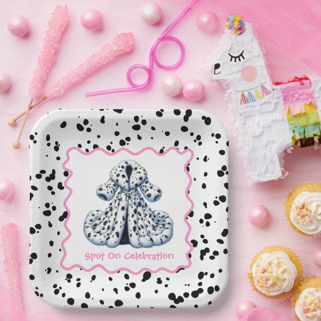 Assiettes En Carton Dalmatie Imprimer Anniversaire | Black and White p (Fête)
