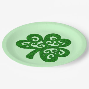 Assiettes En Carton Damask Clover