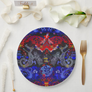 Assiettes En Carton Damask polyamory Dragon dans Poly Pride Flag Color