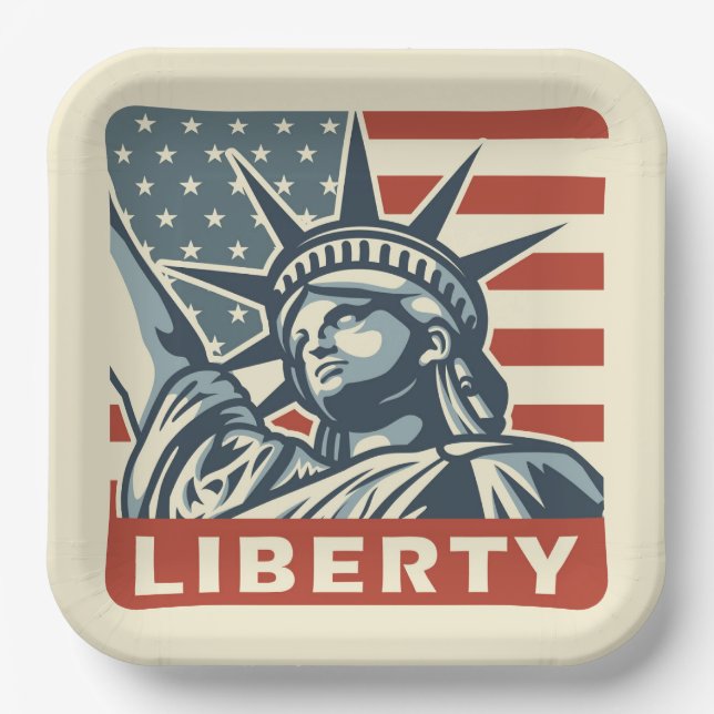 Assiettes En Carton Dame Liberté (Recto)