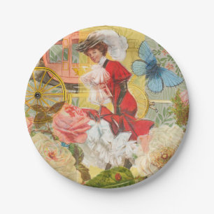 Assiettes En Carton Dame victorienne femme élégante riche illustration