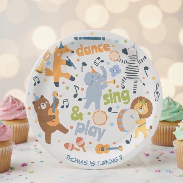 Assiettes En Carton Dance sing and play kids birthday (Créateur téléchargé)