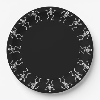 Assiettes En Carton Dancing Skeleton Plaques de papier Halloween