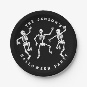 Assiettes En Carton Dancing Skeletons Design Halloween