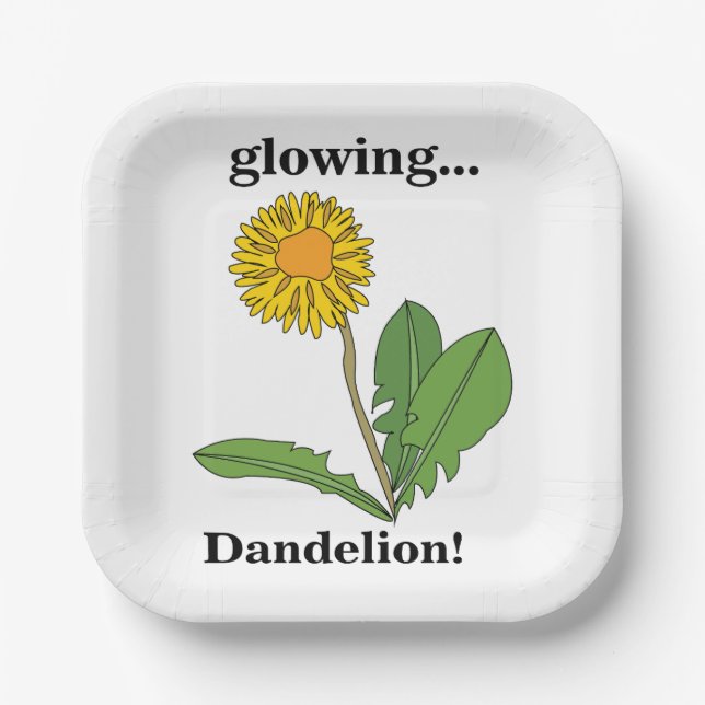 Assiettes En Carton Dandelion Fleur Floral Party (Recto)