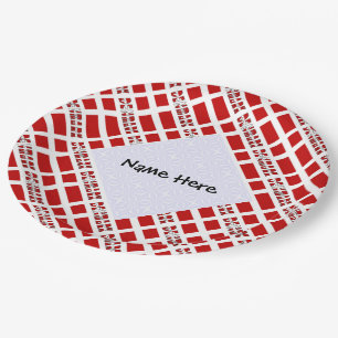 Assiettes En Carton Danemark Drapeau Danois Personnalisé Nom en Carrea