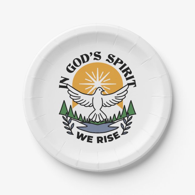 Assiettes En Carton Dans l’Esprit de Dieu, nous nous élevons - Foi et  (Devant)