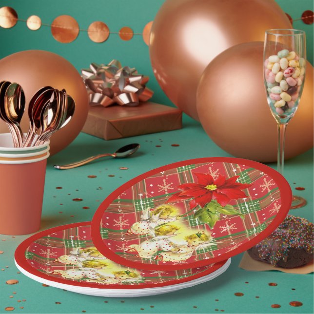 Assiettes En Carton Danse Bébé Anges Plaques de Noël (Multi)