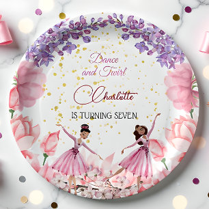 Assiettes En Carton Danse et ballerine tourbillon anniversaire