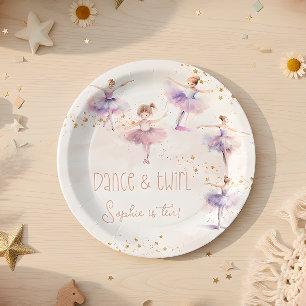 Assiettes En Carton Danse et ballerine tourbillon anniversaire