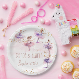 Assiettes En Carton Danse et ballerine tourbillon anniversaire