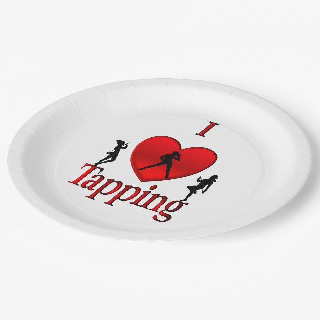Assiettes En Carton Danse I Heart Tap (Angle)
