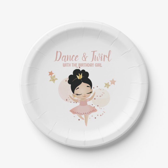 Assiettes En Carton Danse & Twirl, Princesse Ballerina avec Tiara Anni (Devant)