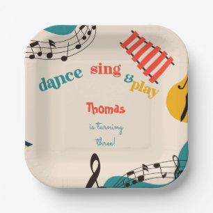 Assiettes En Carton danser musique et jouer anniversaire de enfant
