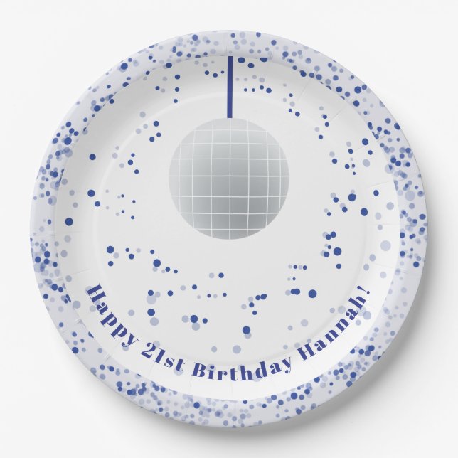 Assiettes En Carton Danseur de boule Disco (Devant)