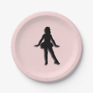 Assiettes En Carton Danseuse de claquettes rose