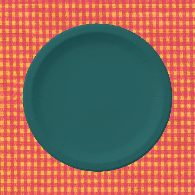 Assiettes En Carton Dark Teal Solid Color (Créateur téléchargé)
