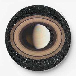 Assiettes En Carton ~~ d'arrière - plan d'étoile de SATURN de PLANÈ