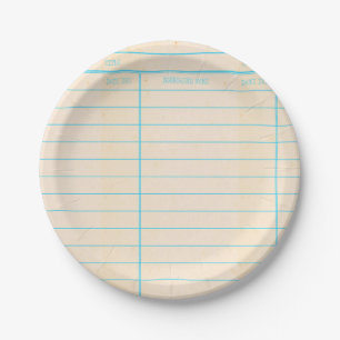 Assiettes En Carton Date d'échéance du livre de bibliothèque rétro