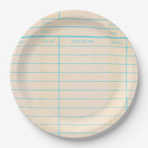 Assiettes En Carton Date d'échéance du livre de bibliothèque rétro