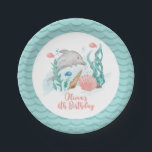 Assiettes En Carton Dauphin sous la mer Anniversaire<br><div class="desc">Vie des dauphins et de la mer Sous la mer Anniversaire avec dauphin aquarelle,  coquillages et poissons.</div>