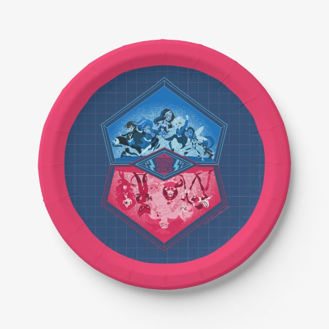 Assiettes En Carton DC Super Hero Girls Teamwork Bataille (Devant)