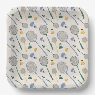Assiettes en carton de badminton, Fête du volant