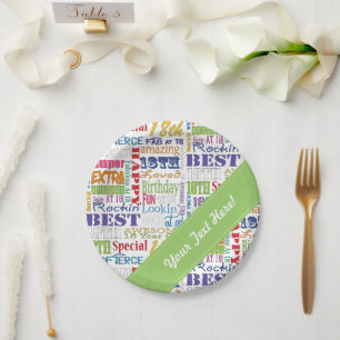 Assiettes En Carton De fête d'anniversaire cadeaux uniques et 18èmes