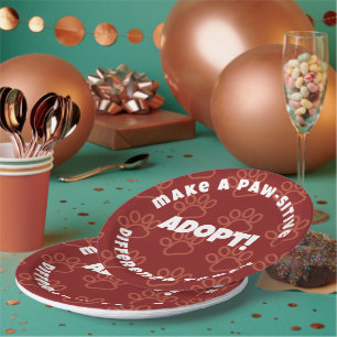 Assiettes En Carton De mignons Pawprints rouges font une différence pa