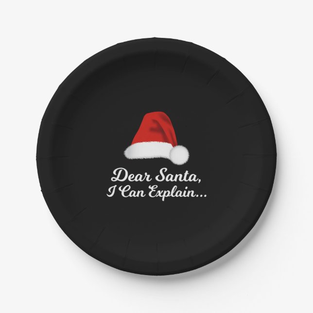 Assiettes En Carton Dear Santa I Can Explain Funny (Devant)