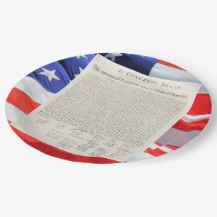 Assiettes En Carton Déclaration d'indépendance Vintage des États-Unis