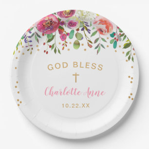 Assiettes En Carton Décor de célébration de la jeune fille à fleur
