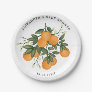 Assiettes En Carton Décor de douceur d'agrumes vert été Orange Show