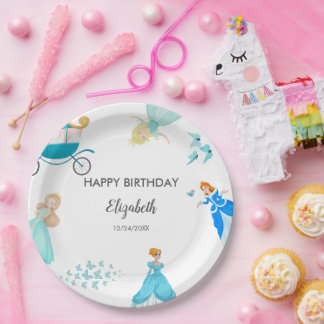Assiettes En Carton Décor de fête d'anniversaire de la princesse Cendr