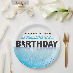 Assiettes En Carton Décor de fête d'anniversaire de PATINAGE DE HOCKEY