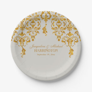 Assiettes En Carton Décor de réception Parties scintillant Art Nouveau