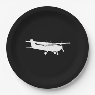 Assiettes En Carton Décor de vol classique Cessna Silhouette