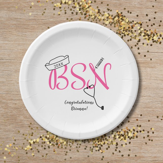 Assiettes En Carton Décor du dîner d'une infirmière BSN (Créateur téléchargé)