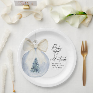 Assiettes En Carton décoration d'arbre de Noël avec ruban Baby shower