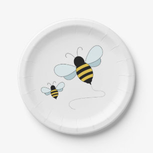 Assiettes En Carton Décoration de Baby Shower Abeilles en Papier Drôle