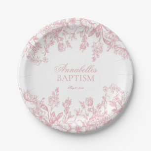 Assiettes En Carton Décoration de dessert de baptême floral vintage ch