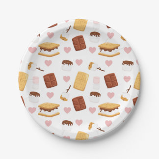 Assiettes En Carton Décoration de fête sur le thème du camping S'mores