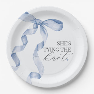 Assiettes En Carton Décoration de la fête prénuptiale Blue Bow Tying t