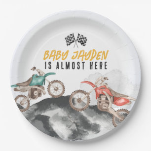 Assiettes En Carton Décoration de table pour Baby Shower de moto tout-