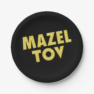Assiettes En Carton Décorations-Mazel juives Tov de partie